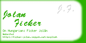 jolan ficker business card
